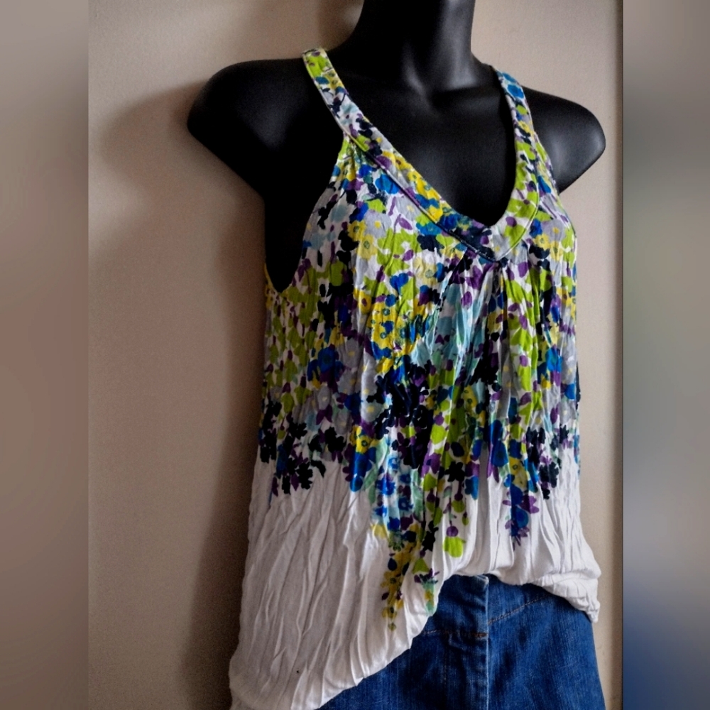 Unique Floral Racerback American Eagle Tank Top